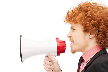 Image showing man with megaphone