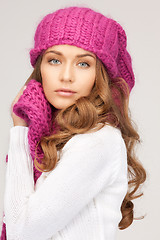 Image showing beautiful woman in winter hat
