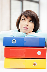 Image showing woman with folders