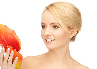 Image showing beautiful woman with calla flower