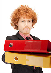 Image showing man with folders