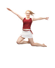 Image showing jumping sporty girl