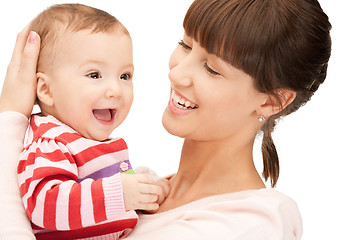 Image showing happy mother with adorable baby