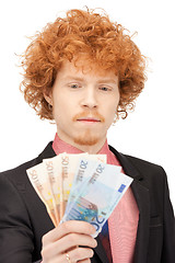 Image showing handsome man with euro cash money