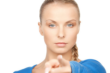 Image showing businesswoman pointing her finger