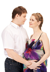 Image showing pregnant couple waiting for baby