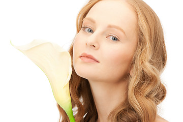 Image showing beautiful woman with calla flower