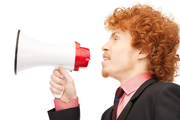 Image showing man with megaphone