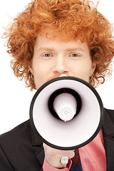 Image showing man with megaphone