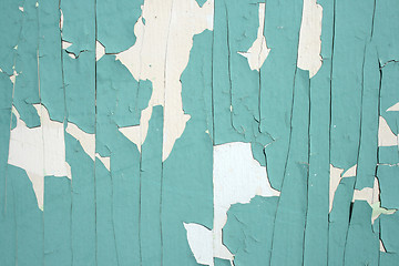 Image showing Green peeling paint background