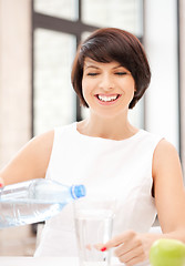 Image showing beautiful woman with glass of water