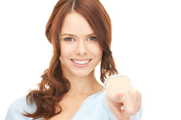 Image showing businesswoman pointing her finger