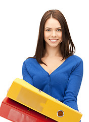 Image showing woman with folders