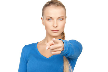 Image showing businesswoman pointing her finger