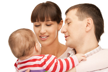 Image showing happy mother and father with adorable baby