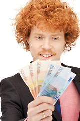 Image showing handsome man with euro cash money