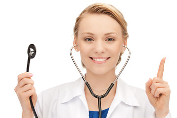 Image showing attractive female doctor with stethoscope