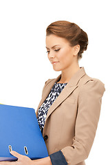 Image showing woman with folders