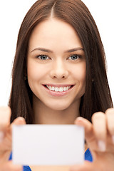 Image showing woman with business card