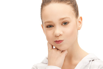 Image showing pensive teenage girl