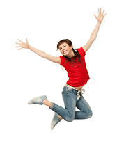 Image showing jumping teenage girl