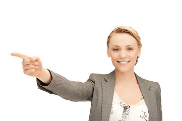 Image showing businesswoman pointing her finger