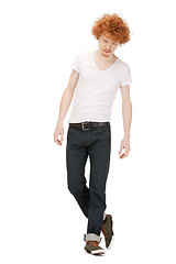 Image showing handsome man in  white shirt