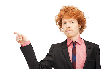 Image showing businessman pointing his finger