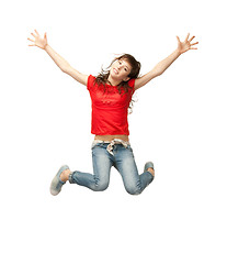 Image showing jumping teenage girl