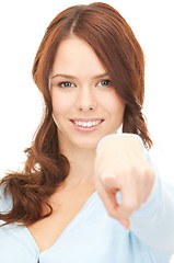 Image showing businesswoman pointing her finger