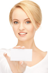 Image showing woman with business card