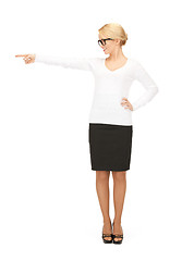 Image showing businesswoman pointing her finger