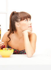 Image showing beautiful woman in the kitchen