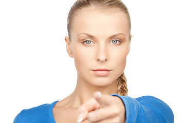 Image showing businesswoman pointing her finger