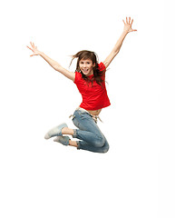 Image showing jumping teenage girl