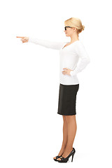 Image showing businesswoman pointing her finger