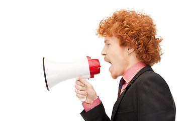 Image showing man with megaphone