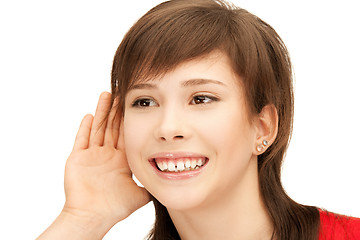 Image showing teenage girl listening gossip