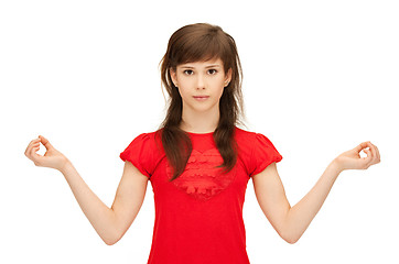 Image showing teenage girl in meditation