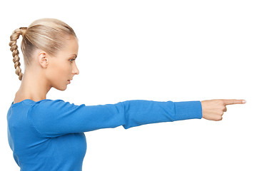 Image showing businesswoman pointing her finger