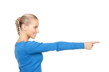 Image showing businesswoman pointing her finger