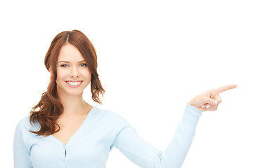 Image showing businesswoman pointing her finger