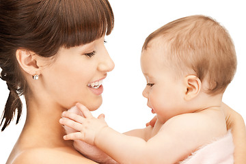 Image showing happy mother with adorable baby