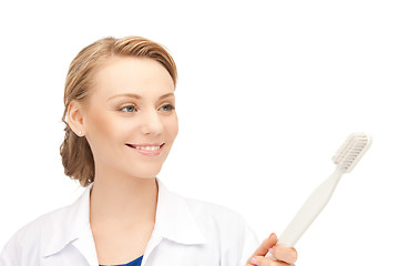 Image showing doctor with toothbrush