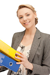 Image showing woman with folders