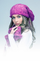 Image showing beautiful woman in winter hat