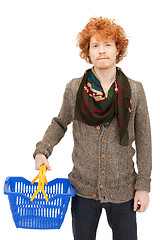 Image showing man with shopping cart