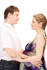 Image showing pregnant couple waiting for baby