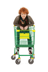 Image showing man with shopping cart