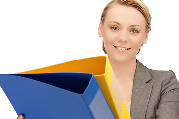 Image showing woman with folders